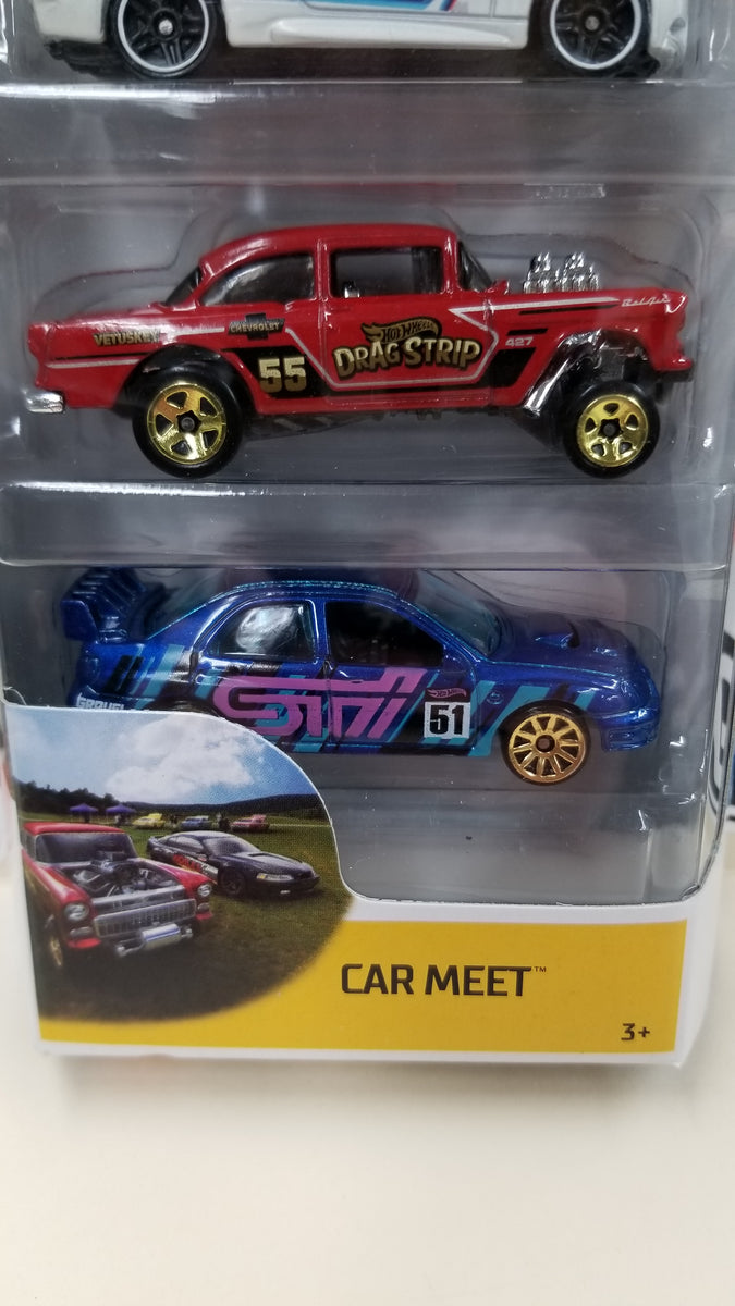 2019 Hot Wheels Car Meet 5 Pack w/55 Chevy Bel Air Gasser